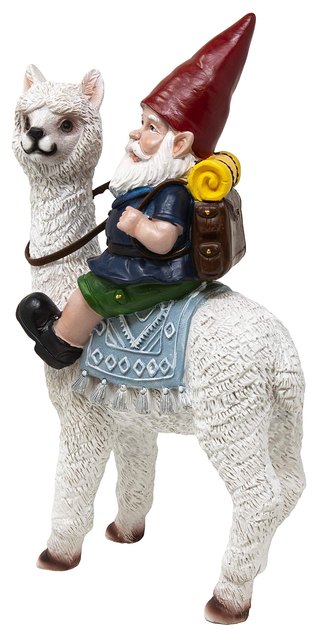 Funny Guy Mugs Gnome and a Llama Statue- Indoor/Outdoor Garden Gnome Sculpture for Patio, Yard or Lawn