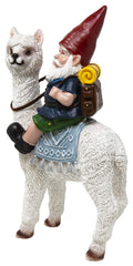 Funny Guy Mugs Gnome and a Llama Statue- Indoor/Outdoor Garden Gnome Sculpture for Patio, Yard or Lawn