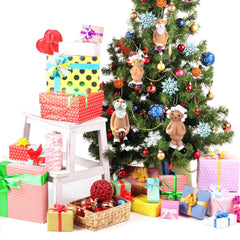 DWTECH 2 Pack Naughty Santa Ornament Set - 5.2cm Naked Santa Home Indoor Table Decor for Christmas Party Tree Hanging