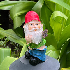 Naughty Middle Finger Gnome, 5.5 inch Tall Funny Resin Garden Gnomes, Mini Pants Down Naked Gnomes for Outdoor Lawn House Decor Statues