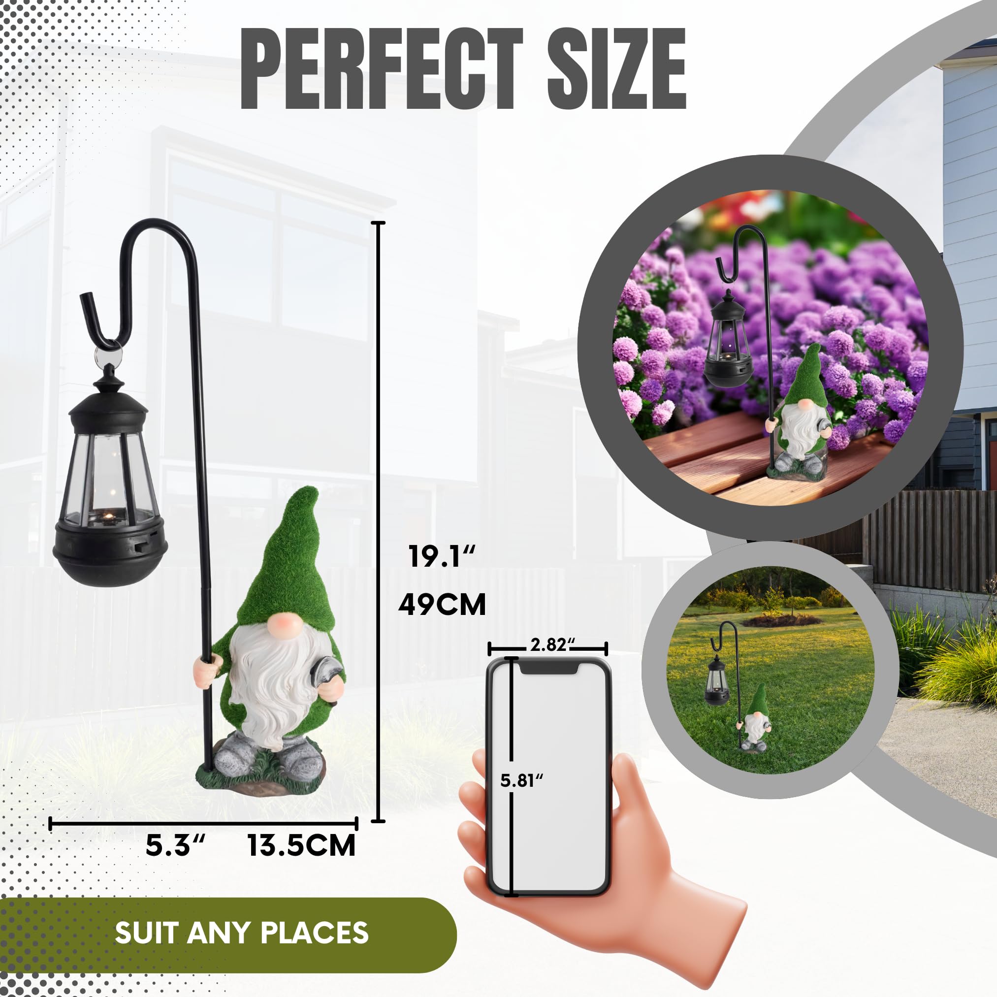 Dcmkimilv Garden Outdoor Decor Statues Figurine Solar Lights Stakes, Gifts for Mom,Patio Balcony Yard Lawn Ornament Decor,Waterproof Decorative Lights,Year-Round Delight