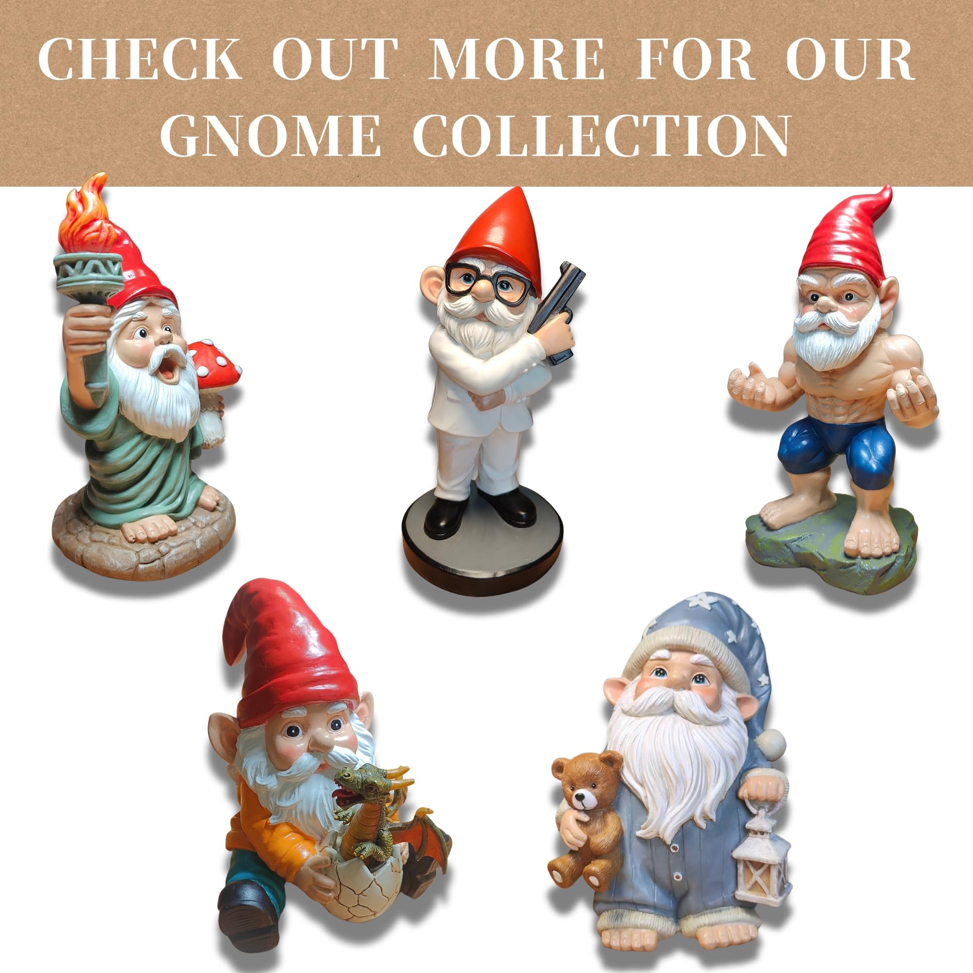 GIOMLE Bodybuilder Garden Gnome - Muscle Gnomes Statue, Funny Outdoor Decor for Home, Patio & Gym, Weatherproof Lawn Decoration, Unique Gifts for Men/Women & Fitness Enthusiasts