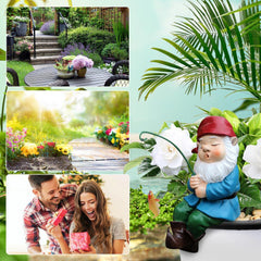 Fishing Garden Gnome Statue - Welcomes Little Guy With Rod, Funny Decorations for Pond Waterfalls
