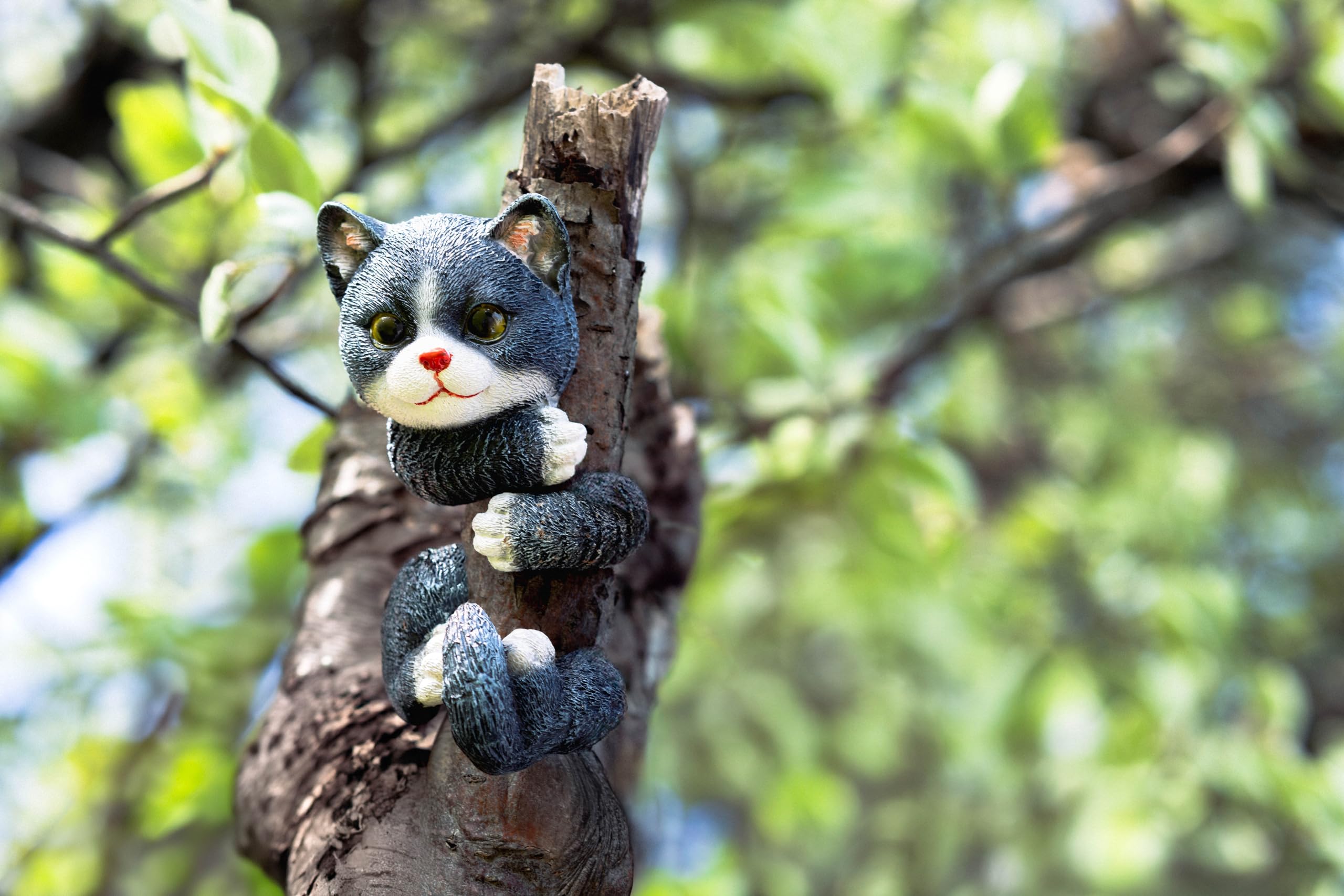 Garden Mile® Cat Animal Tree Peeker Novelty Garden Ornaments Tree Decoration Sculpture Statues Home Decor