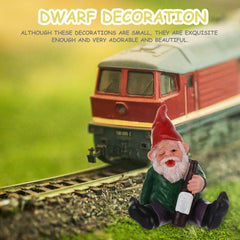 Happyyami 1pc Dwarf Ornaments Gnome Garden Accessories Funny Garden Figurine Mini Gnome Collectible Lawn Statues Miniture Decoration Out Door Decor Doll Artwork Lovely Gnome Statue Resin