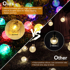 STANBOW Solar String Lights - 30FT/9M, 60 LED, Waterproof, Crystal Ball Lights With 8 Modes, Multicoloured, Decorative for Home, Yard, Patio, Party, Wedding