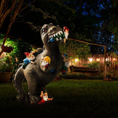 DIYANG Garden Dinosaur Eating Gnomes Statues Funny Gnome Resine Figurines Garden Art Ornaments for Indoor Outdoor Lawn Patio Yard Decor 01