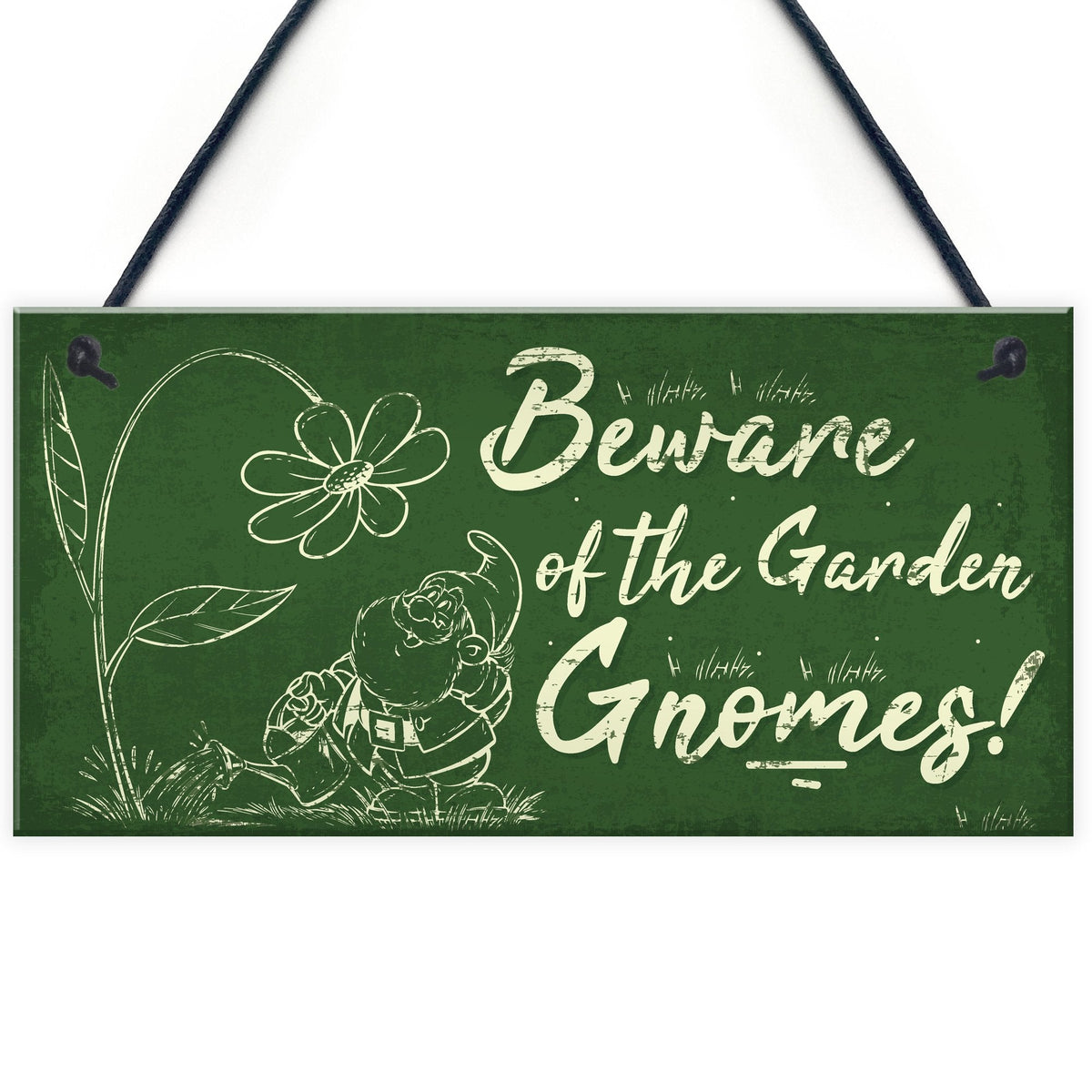 RED OCEAN Beware Of The Gnomes Garden Wall Hanging Wall Sign Plaque Shed Door Caution Sign Gifts