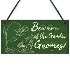 RED OCEAN Beware Of The Gnomes Garden Wall Hanging Wall Sign Plaque Shed Door Caution Sign Gifts