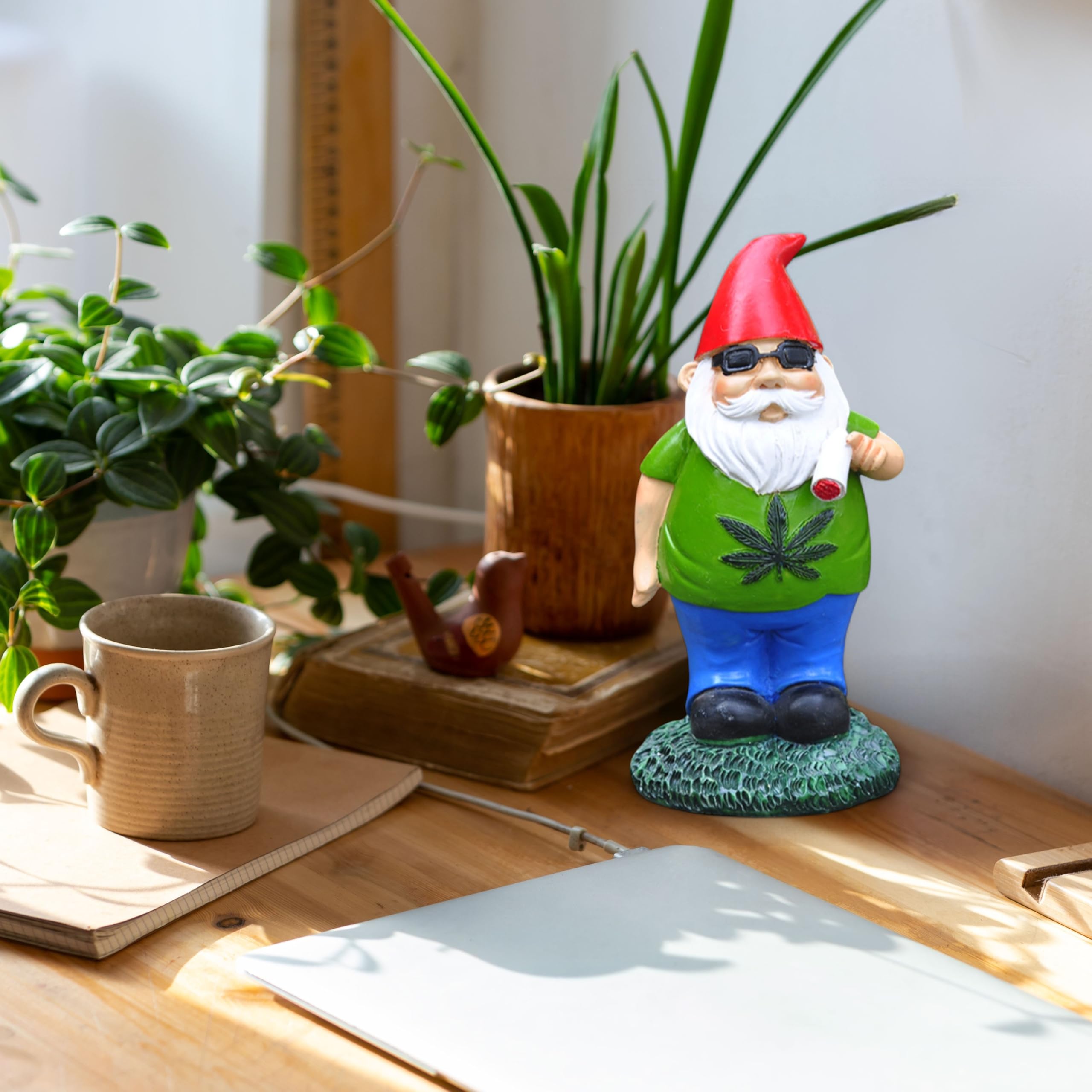 Homedy Crafts Naughty Gnome Smoking Weed Statue (Smoke Weed)