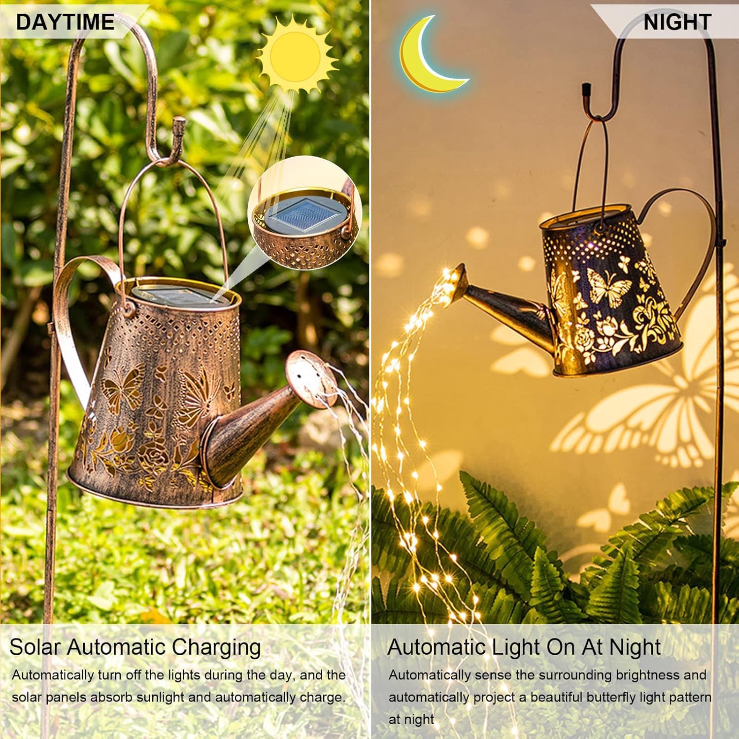 ACUYE Solar Butterfly Garden Lights, Waterproof 36 LED String Lights, Solar Outdoor Decorations Ornaments for Garden Patio Porch Yard