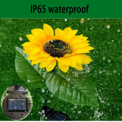 XVZ Solar Lights Outdoor Garden, 2 Pack Solar Sunflower Lights Waterproof Outdoor Garden Patio Decor Lights for Porch Yard Lawn Pathway