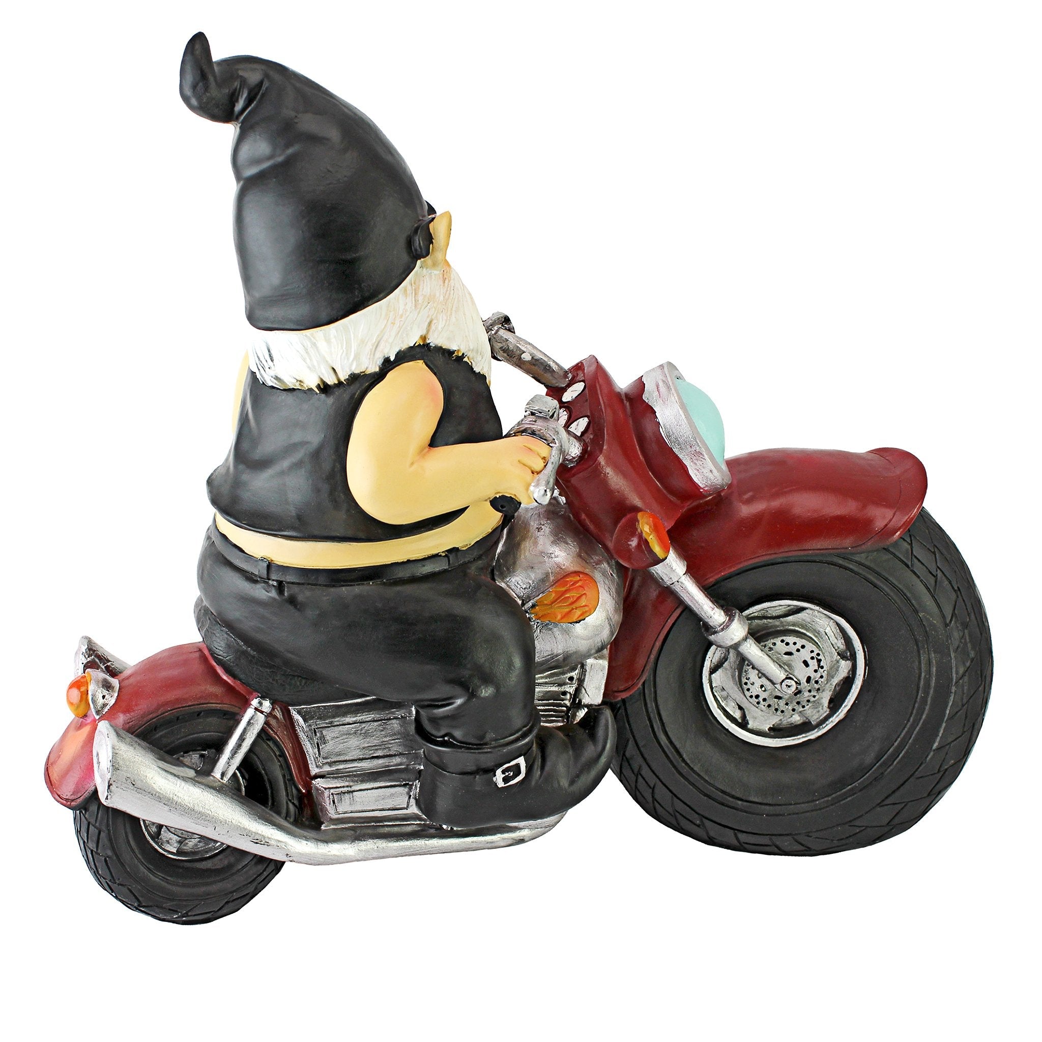 Design Toscano QM7512103 Axle Grease the Biker Garden Gnome Motorcycle Statue, 33 cm, Polyresin, Full Color