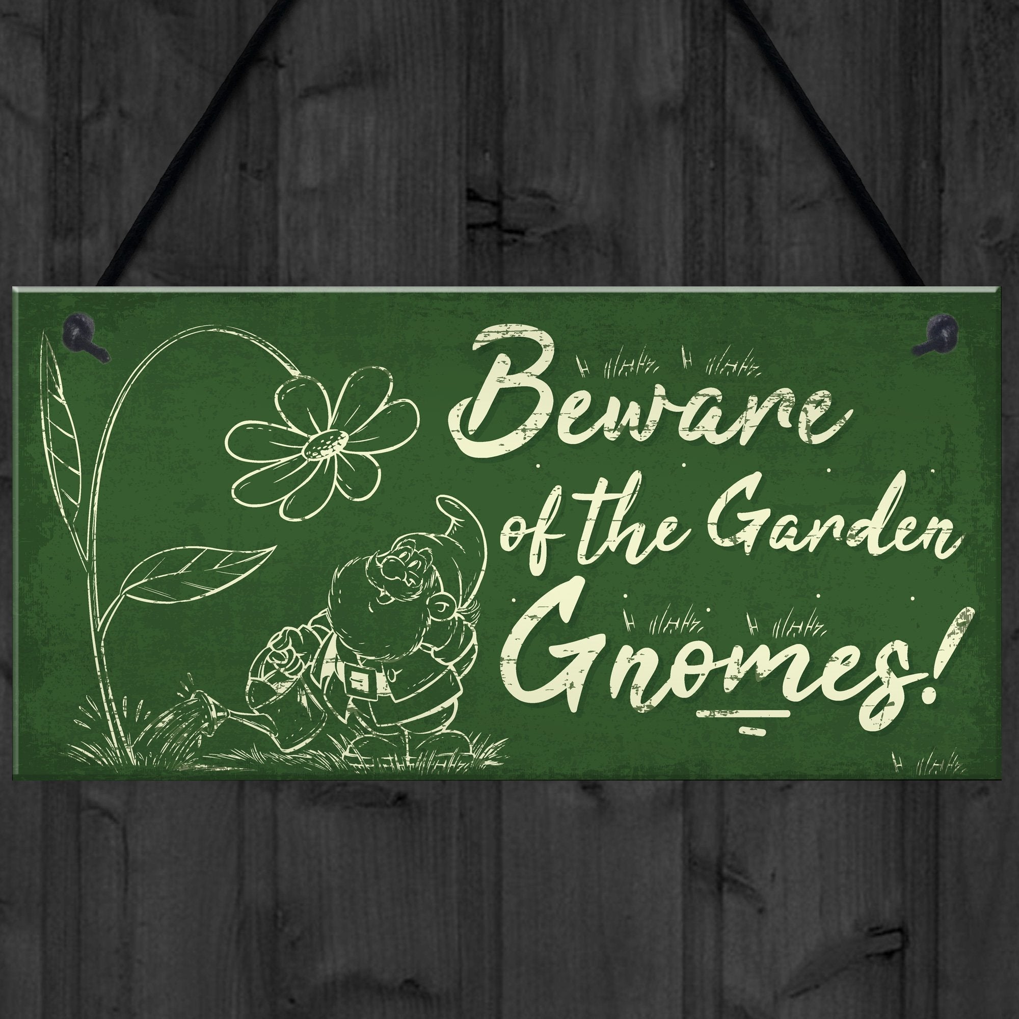 RED OCEAN Beware Of The Gnomes Garden Wall Hanging Wall Sign Plaque Shed Door Caution Sign Gifts