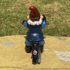 nezababy Garden Gnomes Decorations Funny Riding Motorcycle Naughty Sculpture Statue Outdoor Yard Lawn Decor Resin, Black