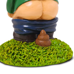 Kwirkworks 9” Pooping Garden Gnome Statue – Hilarious Lawn Decoration for Outdoor Spaces – Durable All-Weather Resin Yard Ornament – Unique Gag Gift & Funny Garden Decor