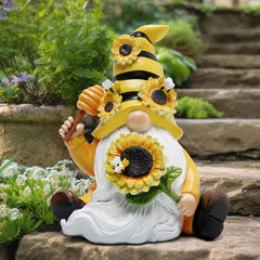 Hodao Bumble Bee Spring Gnome Decorations Honey Gnomes Ornaments World Day Gifts Fall Thanksgiving Figurines for Garden Decor Birthday Party