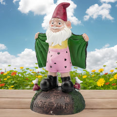 Euiroet 9.6" Funny Gnome Statue,Outdoor Landscape Accent,Large Garden Sculptures & Statue,Whimsical Gnome Patio Figurine for Lawn Ornament,Backyard Decor