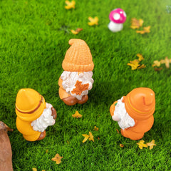 YAOGUI Set Of 3 Resin Leaf Miniatures Gnomes Ideal For Indoor And Outdoor Use Adds Unique Charm To Any Home Or Garden Setting