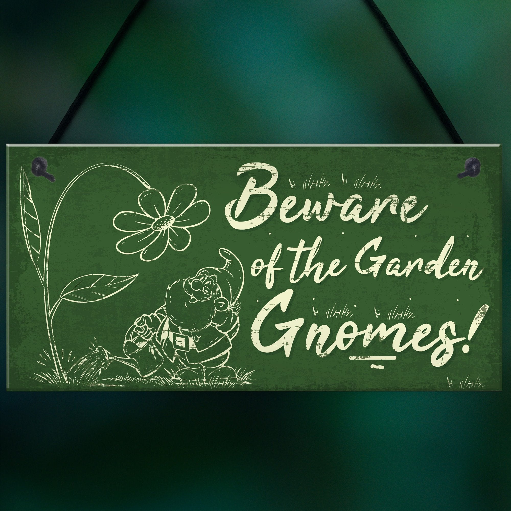 RED OCEAN Beware Of The Gnomes Garden Wall Hanging Wall Sign Plaque Shed Door Caution Sign Gifts