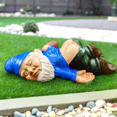 RizzRosa 9.5'' Funny Garden Gnome Outdoor Decor - Large Naughty Gnomes Statues, Resin Gnomes Sculptures for Yard Patio Home Lawn Outside Decorations Ornament Housewarming Gifts, Blue