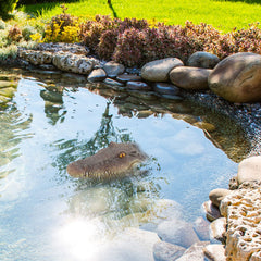 Rehomy Pond Floating Alligator Head Decoy Pool Accessories Detailed Fake Alligator Head for Pond Decoration and Protection (01)