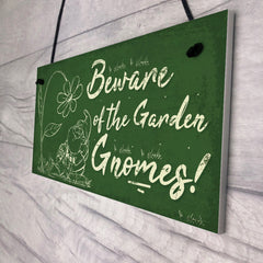 RED OCEAN Beware Of The Gnomes Garden Wall Hanging Wall Sign Plaque Shed Door Caution Sign Gifts
