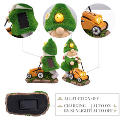 TERESA'S COLLECTIONS Gardeh Ornaments - Lovely Wedding Gonks with Solar Lights, Family Series, Waterproof Resin, Indoor/Outdoor 20.5CM