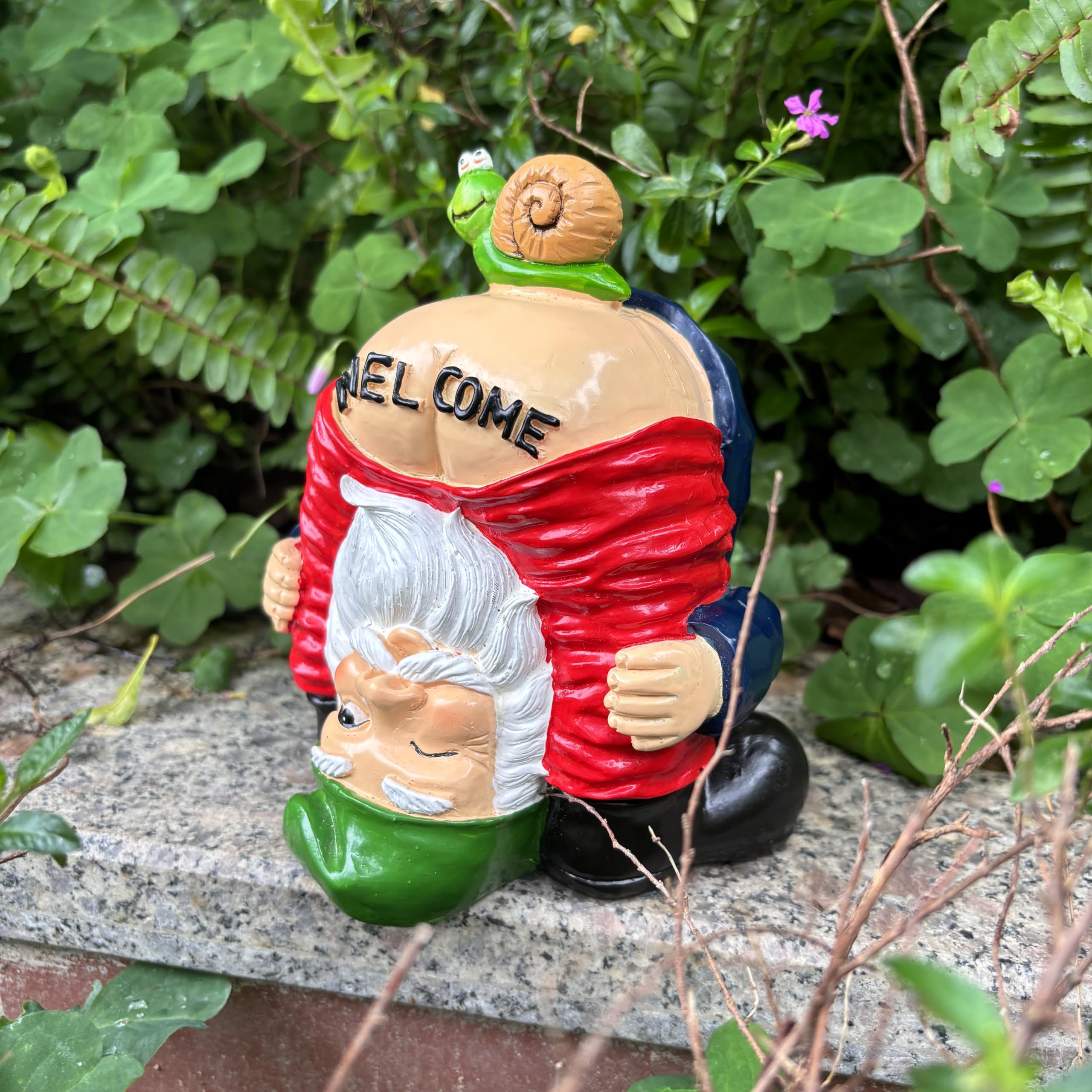 Yaoemei Bare Buttocks Welcome Garden Gnome Statue, Funny Naughty Gnomes Welcome Dwarf Garden Sculpture Decor, Home Indoor Outdoor Patio Yard Lawn Porch Decor, Ornaments Gifts