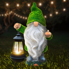 Garden Gnome 11.8, Funny Gnomes with Solar Lantern, Garden Statues Outdoor Clearance, Garden Gnomes Outdoor Funny for Patio Decor