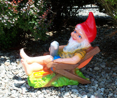 RAKSO Beer Garden Gnome, 14", Large UV Resistant Lawn Ornament