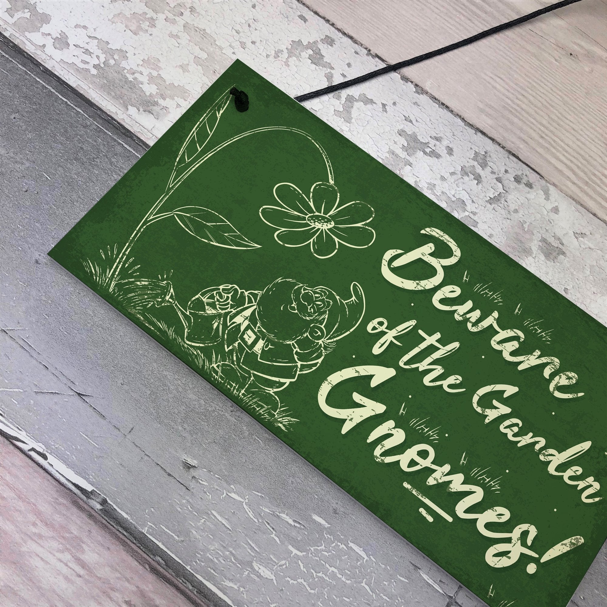 RED OCEAN Beware Of The Gnomes Garden Wall Hanging Wall Sign Plaque Shed Door Caution Sign Gifts