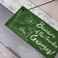 RED OCEAN Beware Of The Gnomes Garden Wall Hanging Wall Sign Plaque Shed Door Caution Sign Gifts