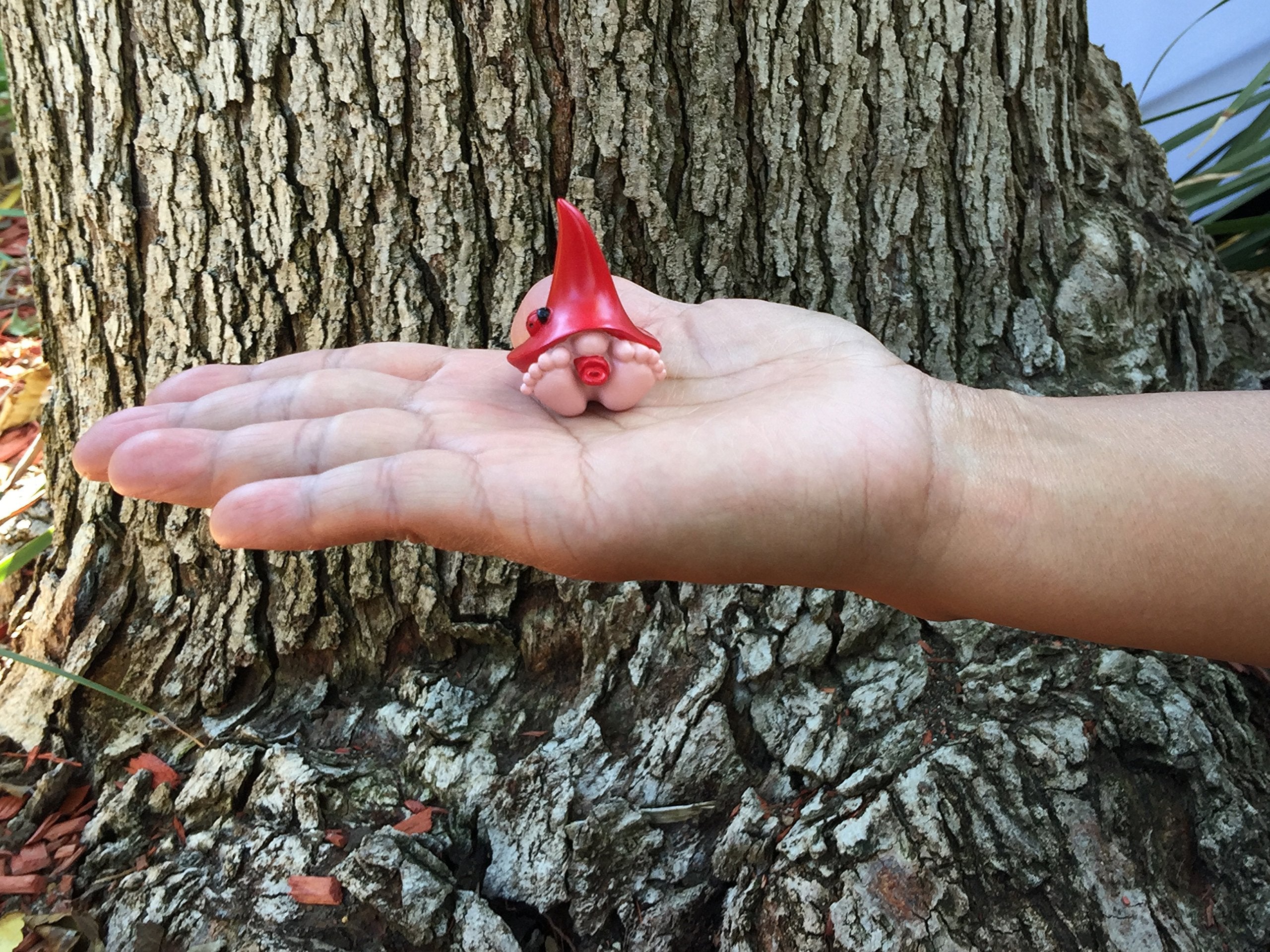 GlitZGlam Miniature Baby Girl Gnome “Chloe” – the Baby Gnome with the Pink Polka Dot Hat for the Fairy Garden
