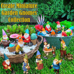 Miniature Garden Gnomes - Camping Gnome Kit of 5 pcs - Figurines and Accessories Set
